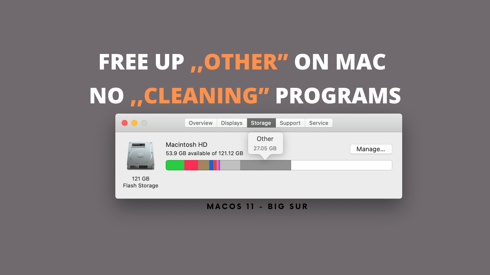 how to free up space on mac storage other
